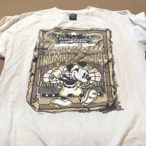 Vintage,Single stitch Mickey baseball tee in creme